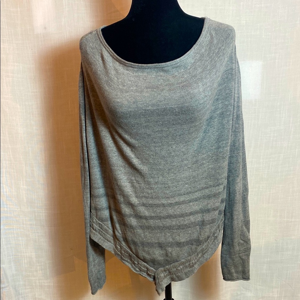 Long Sleeved Grey Drape Sweater